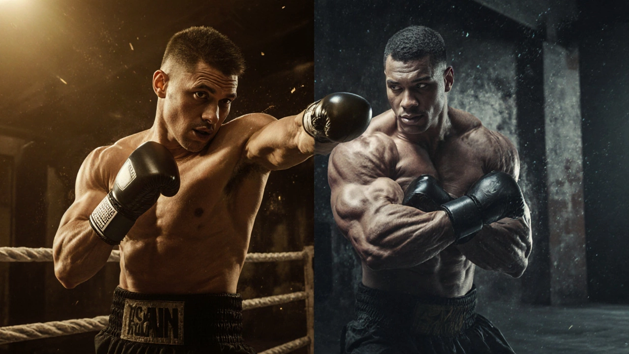 Боксер с динамичным телом против качка с большими бицепсами — эффективность против массы.