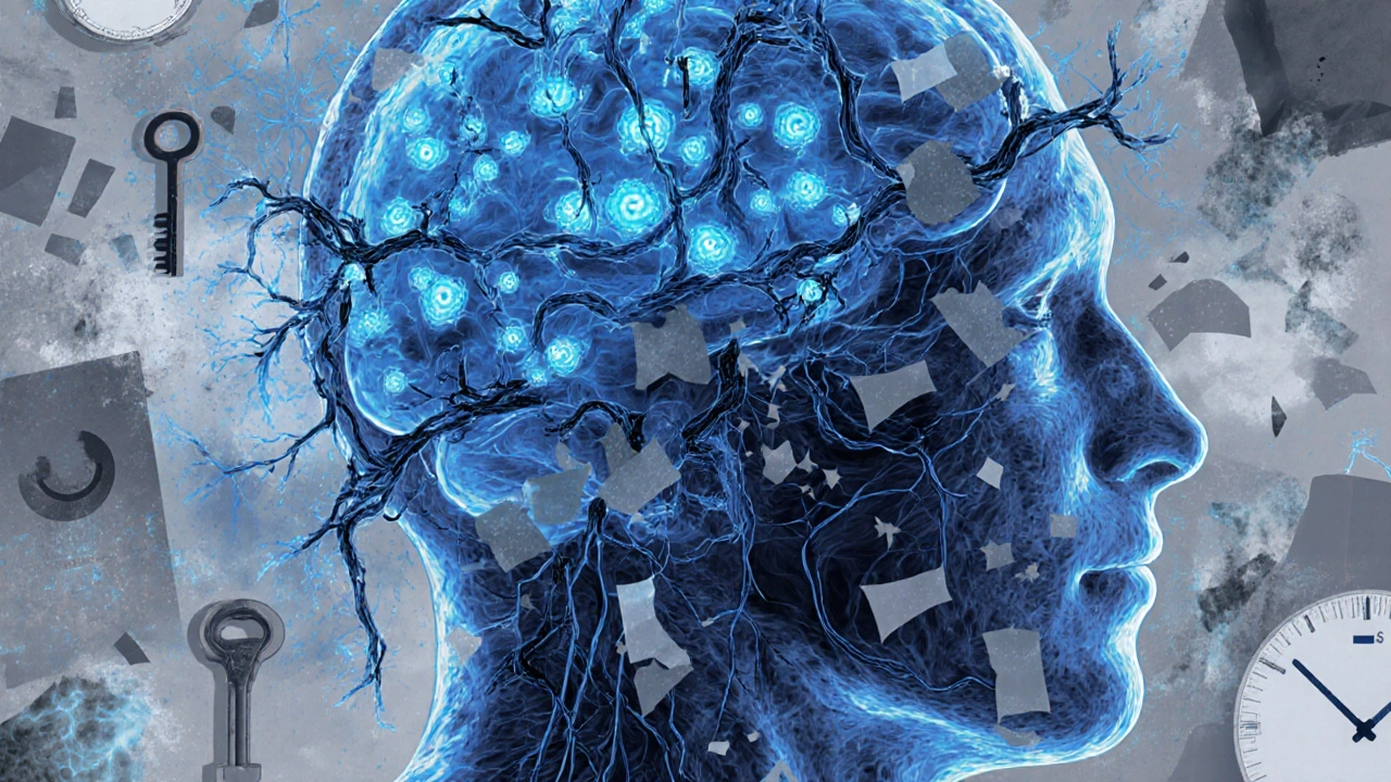 Микроскопическое изображение мозга с накоплением тау-белков, разрушающих нейроны.