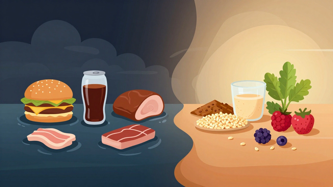 Сравнение здоровой и нездоровой еды для спортсменов в раздельной композиции