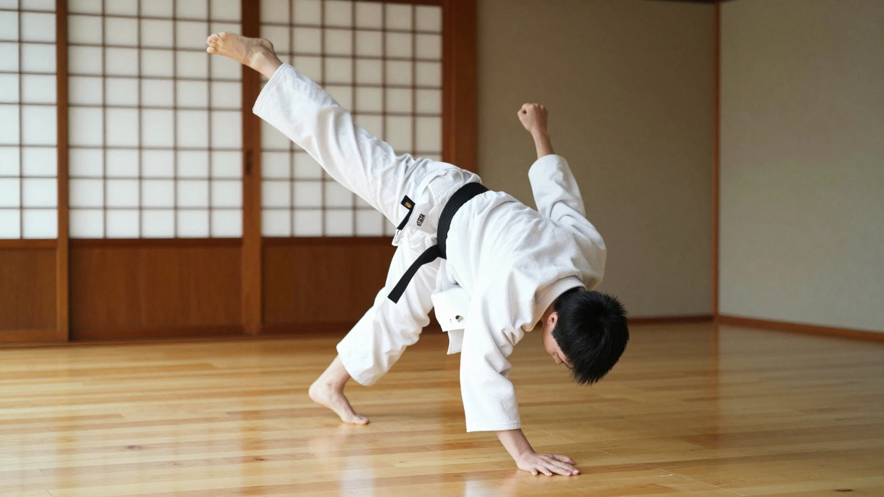 Демонстрация приема броска в традиционном японском додзё